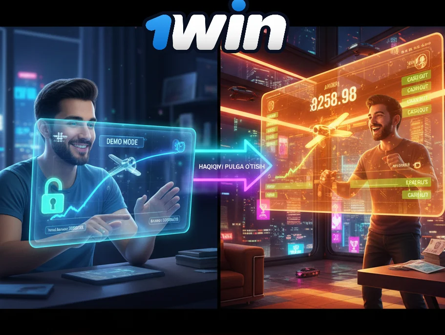 Aviator 1win demo versiyasidan o'tish